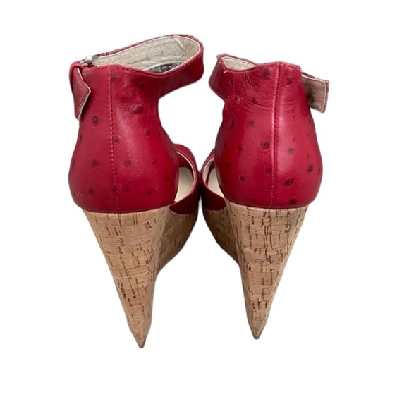MICHAEL by Michael Kors Red Ostrich Wedges - Picture 3 of 3